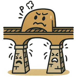  Шуточный рисунок при каком расположении опор мост останется устойчивым