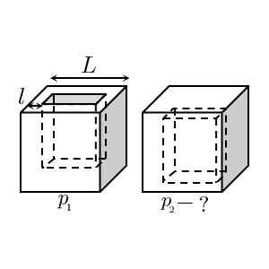 На рисунке схематически изображена клумба кубической формы клумба, перевёрнутая вверх дном